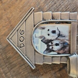 JJ Jonette Jewelry Pet Dog Doghouse Brooch Add Your Photo Of Pet New Unused Vtg